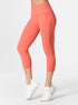 MESH UP CROP LEGGING - CORAL